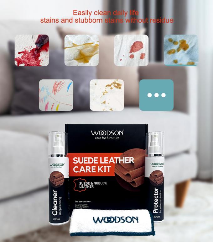 Nubuck & Suede Kit per la cura del divano in pelle Suede Cleaner Spray e Protector Eco-friendly Suede and Nubuck Cleaner Kit 3